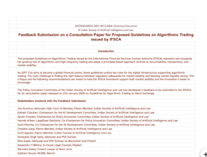 Feedback Submission on a Consultation Paper for Proposed Guidelines on Algorithmic Trading issued by IFSCA