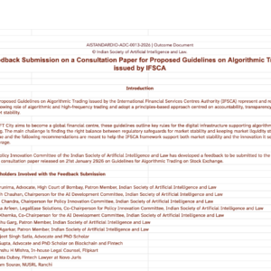 Feedback Submission on a Consultation Paper for Proposed Guidelines on Algorithmic Trading issued by IFSCA